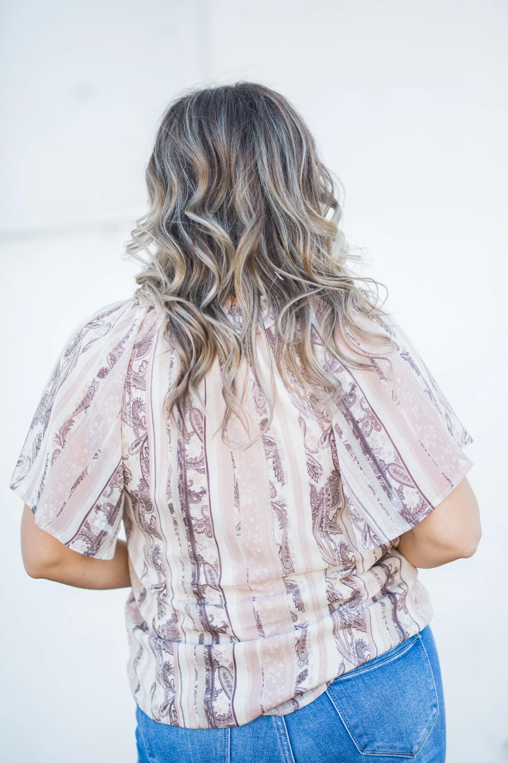 Simple Answer Paisley Print Blouse