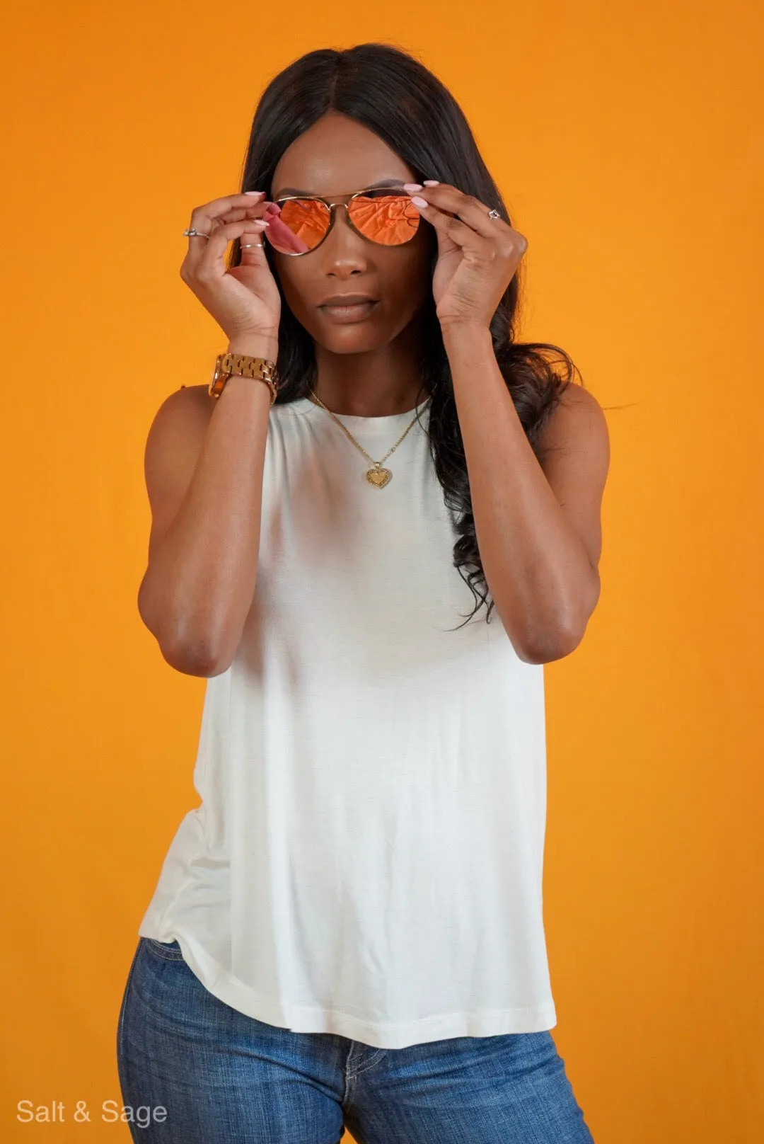 So Simple Tank- Off White