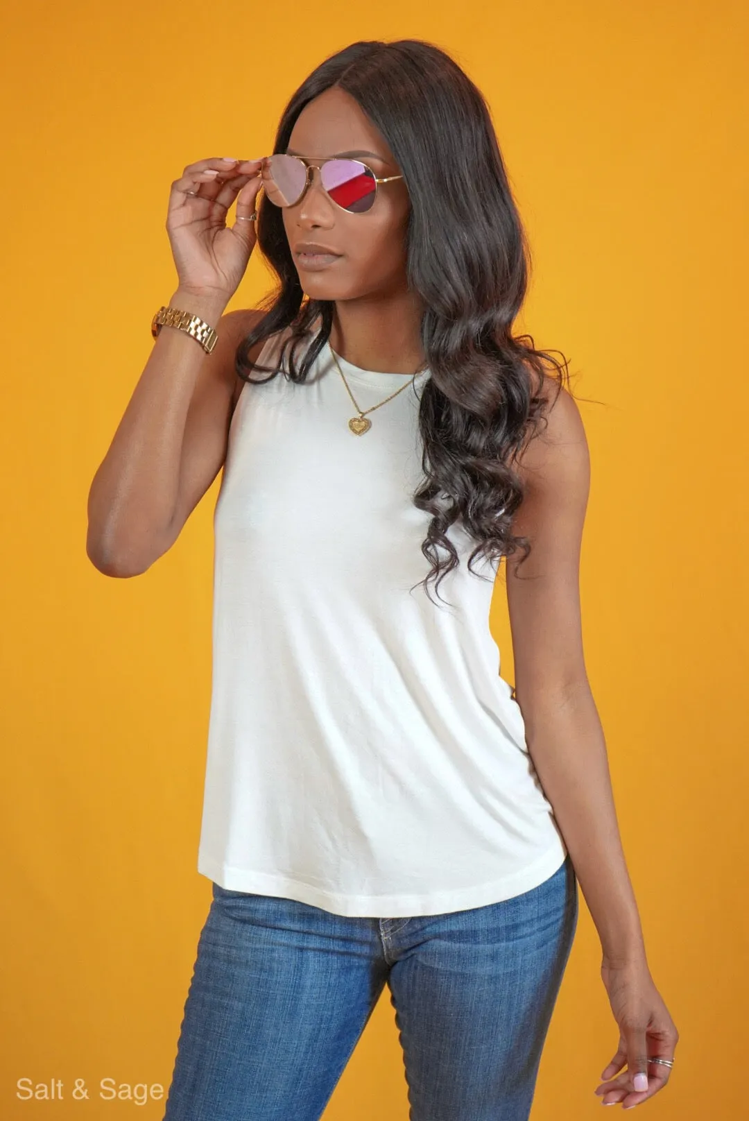 So Simple Tank- Off White