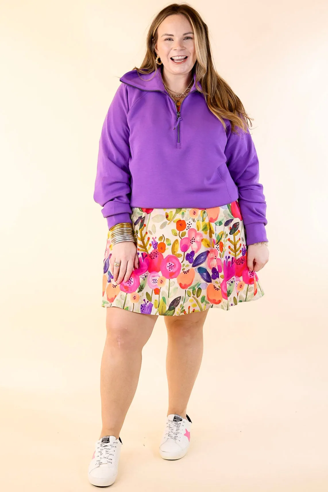 SPANX | AirEssentials Half Zip in Vibrant Lilac Purple