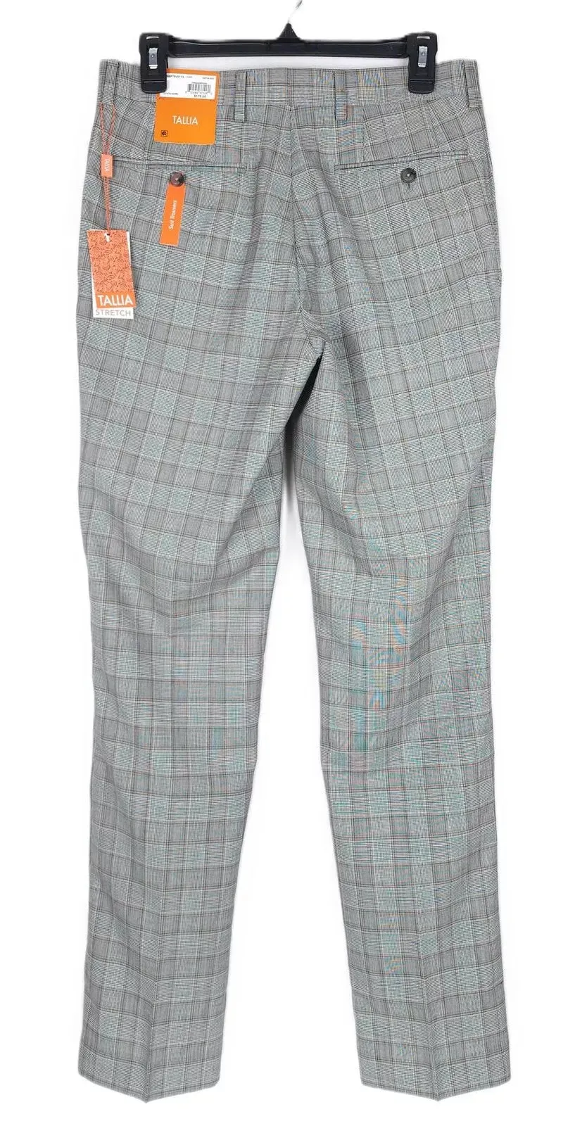 Tallia Mens Slim fit Dress Pants 42 / 32 Grey Plaid