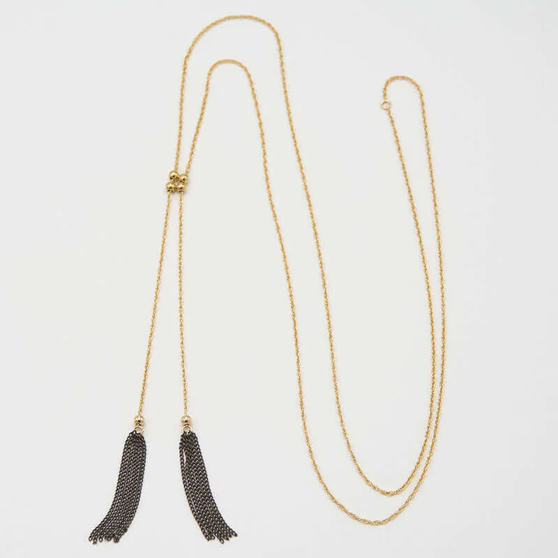 TAZA ADJUSTABLE TASSEL NECKLACE