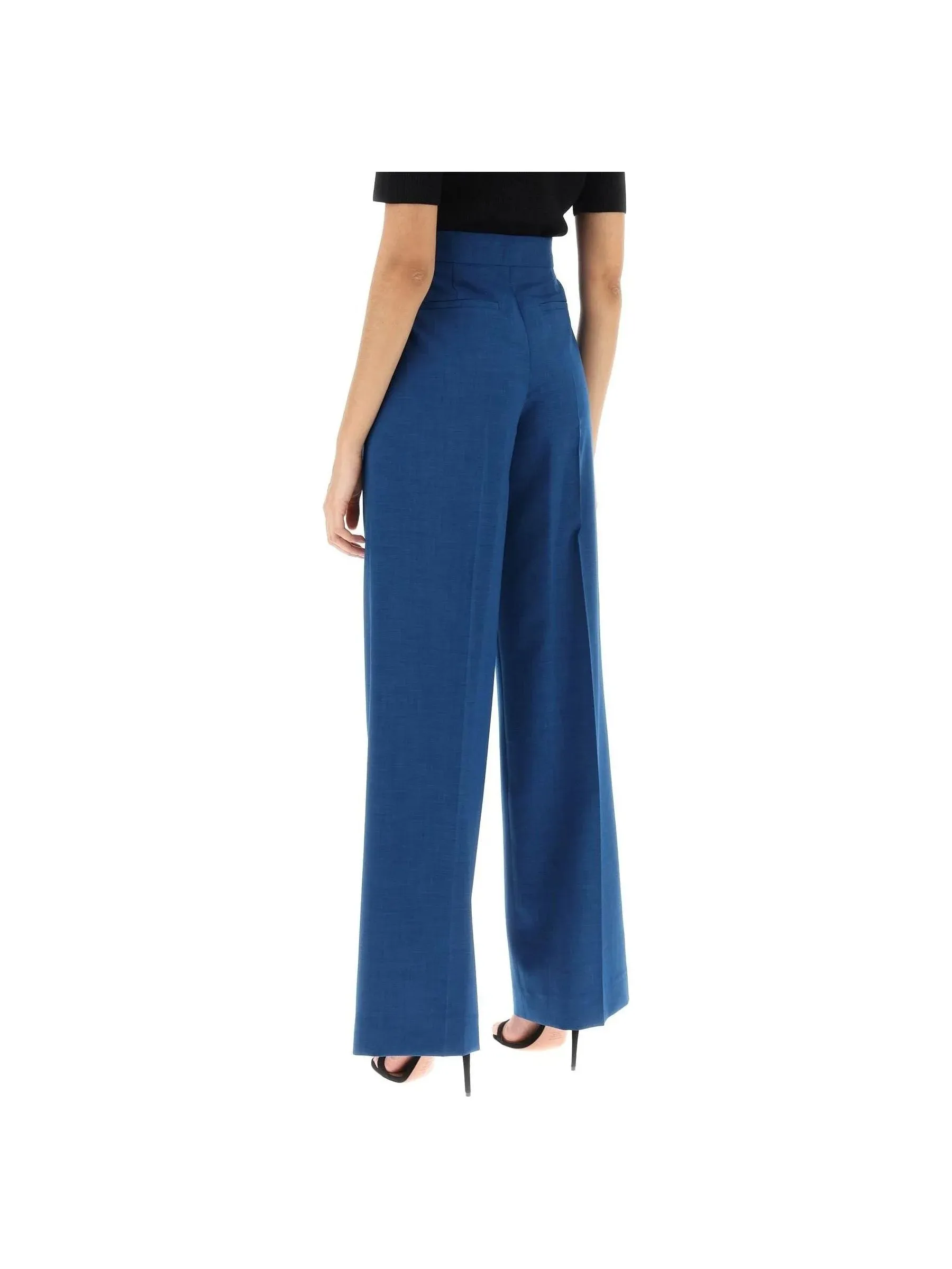 Techno Gabardine Wide Leg Trousers