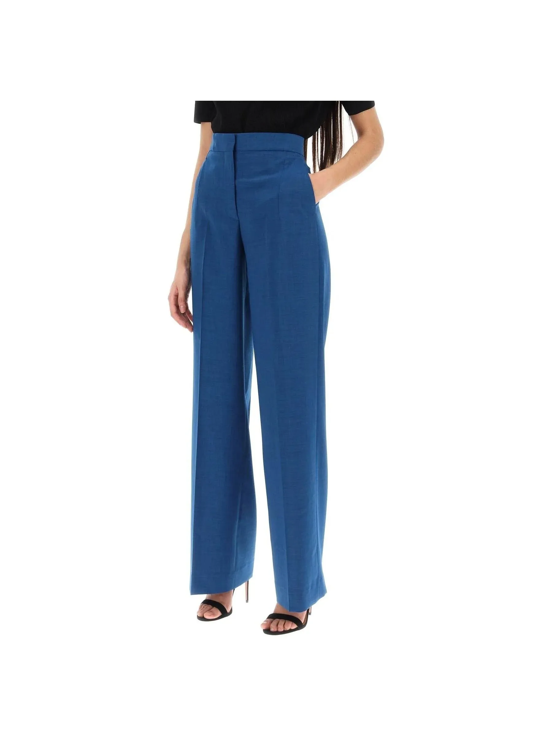 Techno Gabardine Wide Leg Trousers