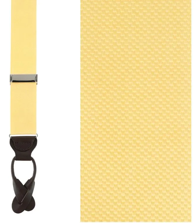 Trafalgar Hudson Nylon Button End Braces | Yellow