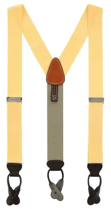 Trafalgar Hudson Nylon Button End Braces | Yellow