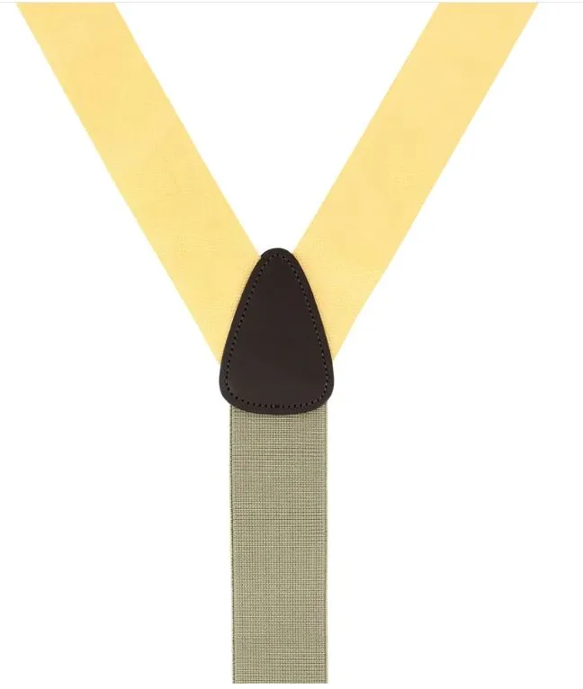 Trafalgar Hudson Nylon Button End Braces | Yellow