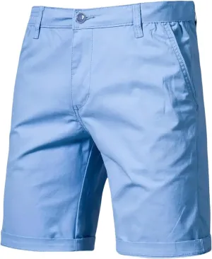 USTZFTBCL Summer Men's Cotton Casual Straight Leg Slim Fit Solid Color Shorts