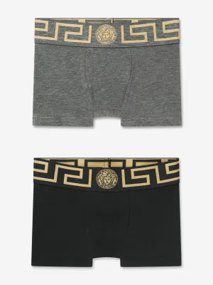 Versace Boys Boxer Shorts Set (2 Pack) in Grey