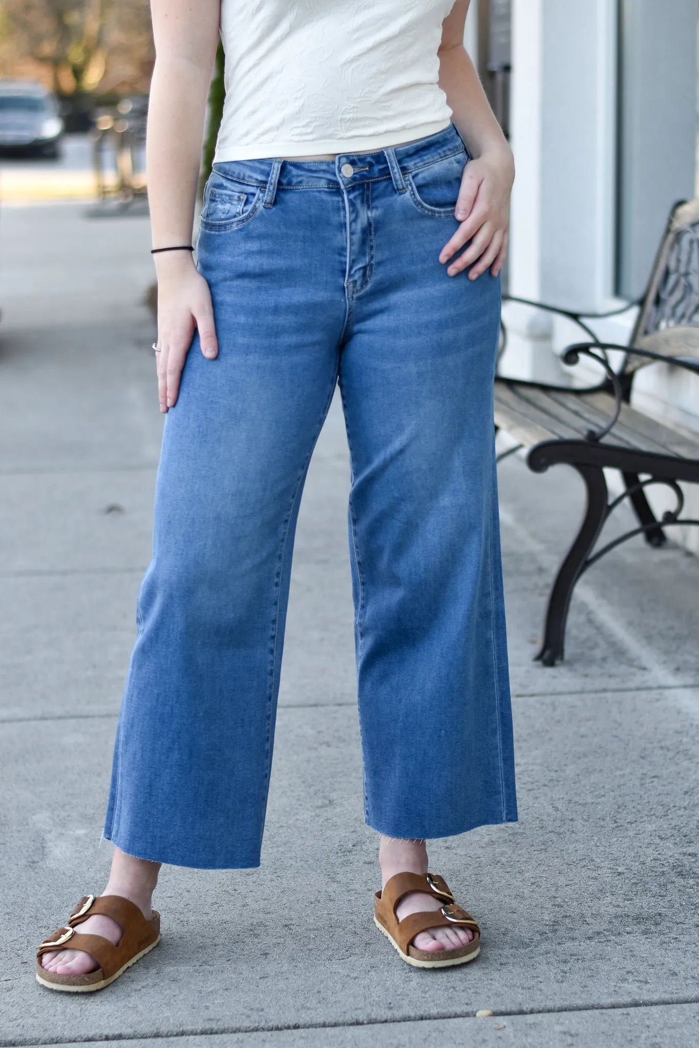 Vervet Super Soft Slim Wide Crop Jeans