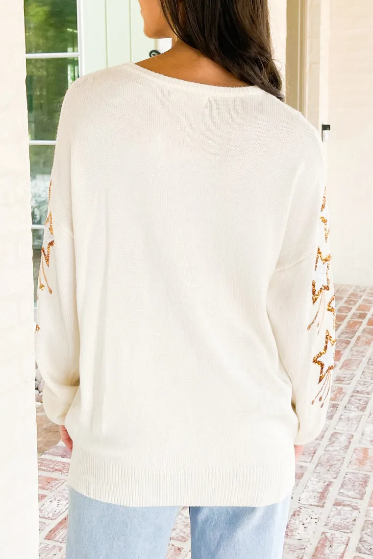 Vibrant Stars Sequin Sweater