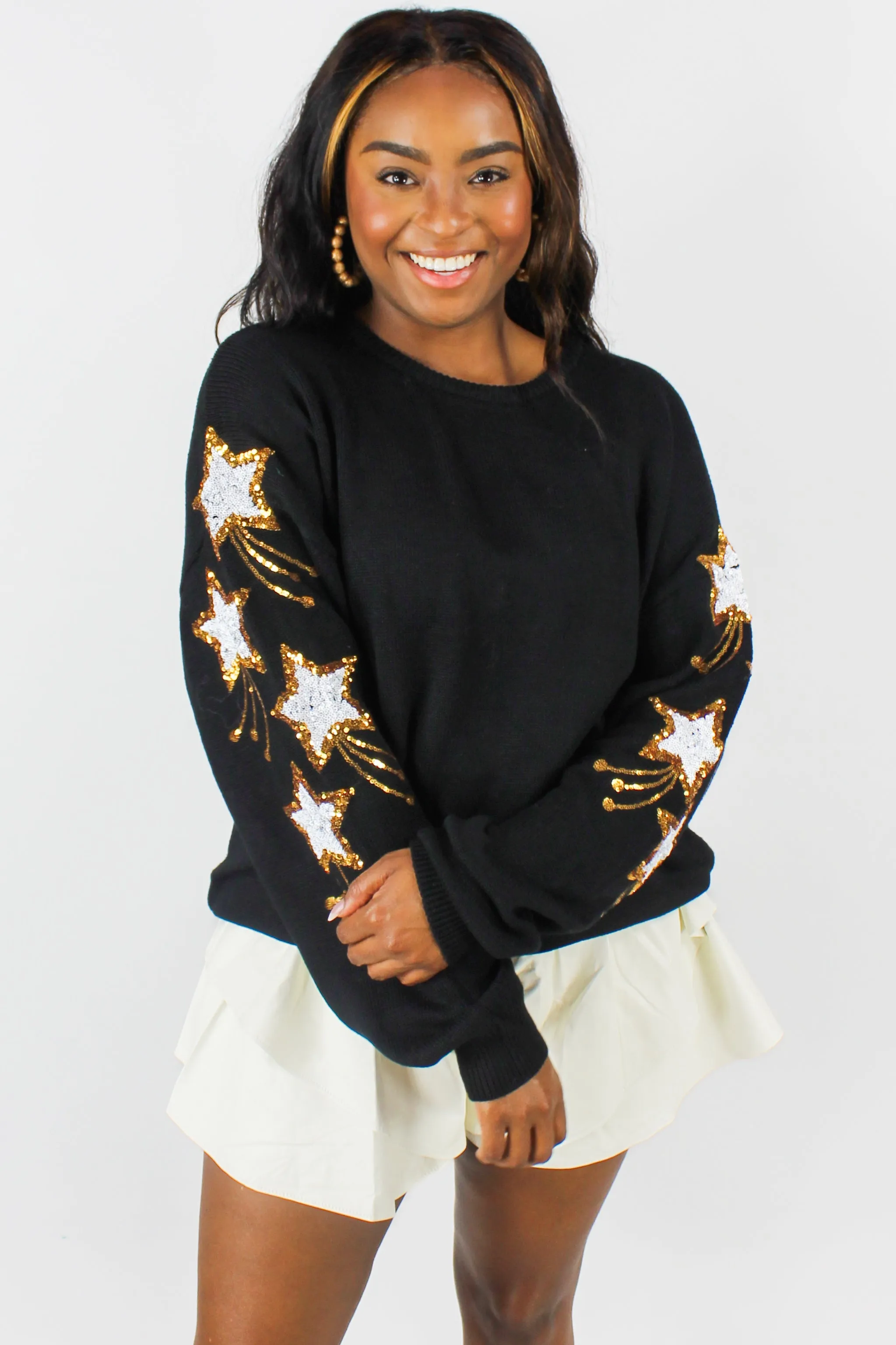 Vibrant Stars Sequin Sweater