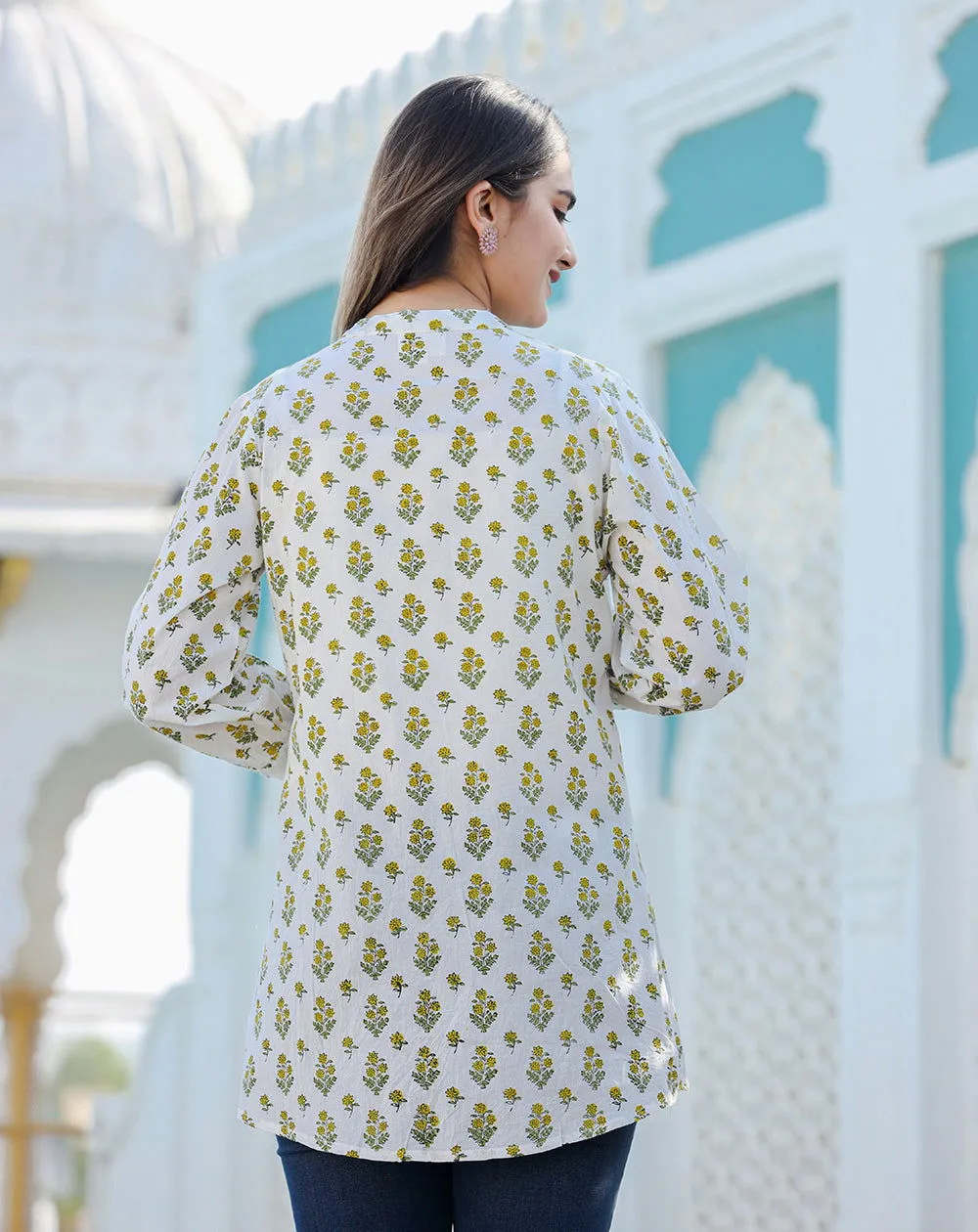 Vibrant Yellow Handblock Top