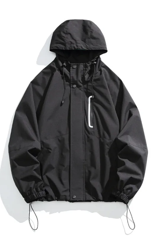 Waterproof Color-Block Hooded Weatherproof Jacket