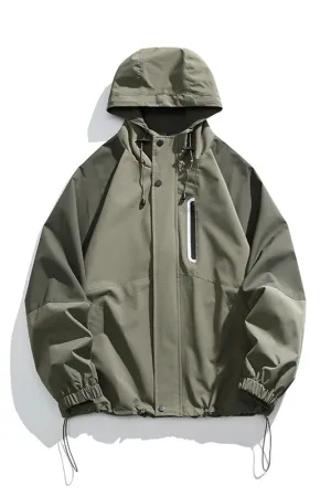 Waterproof Color-Block Hooded Weatherproof Jacket