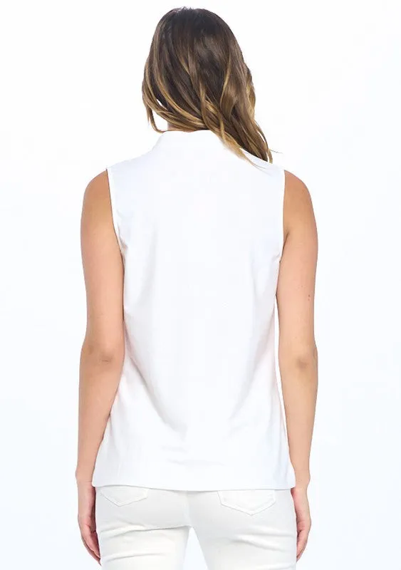 White Sleeveless Sports Top