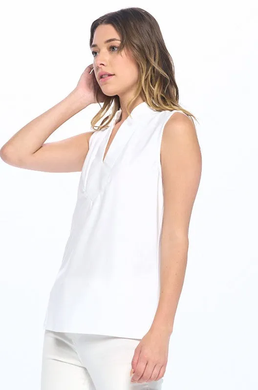 White Sleeveless Sports Top