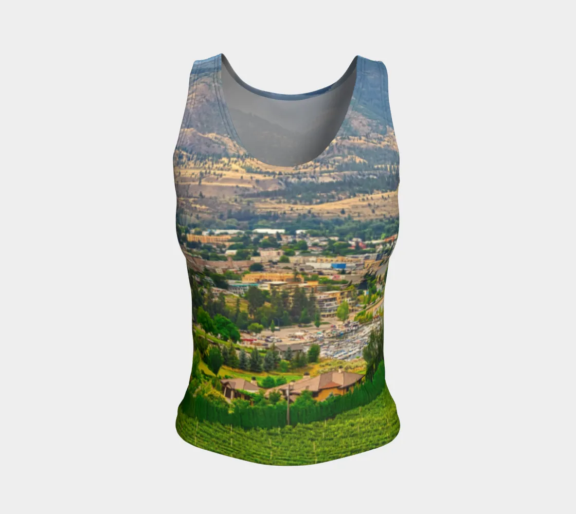 Women's All-Over Fitted Long Tank Top - Penticton Munson Mountain