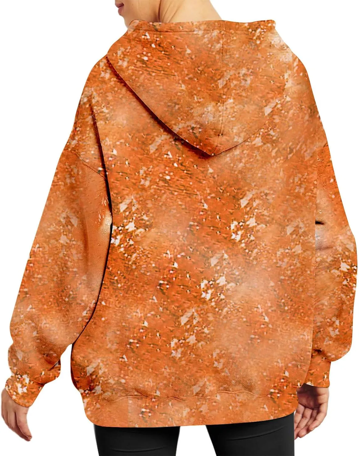 Womens Bleached Blank Print Hoodies Long Sleeve Casual 2024 Fall Oversized Pullover Tops Sweatshirt with Pockets