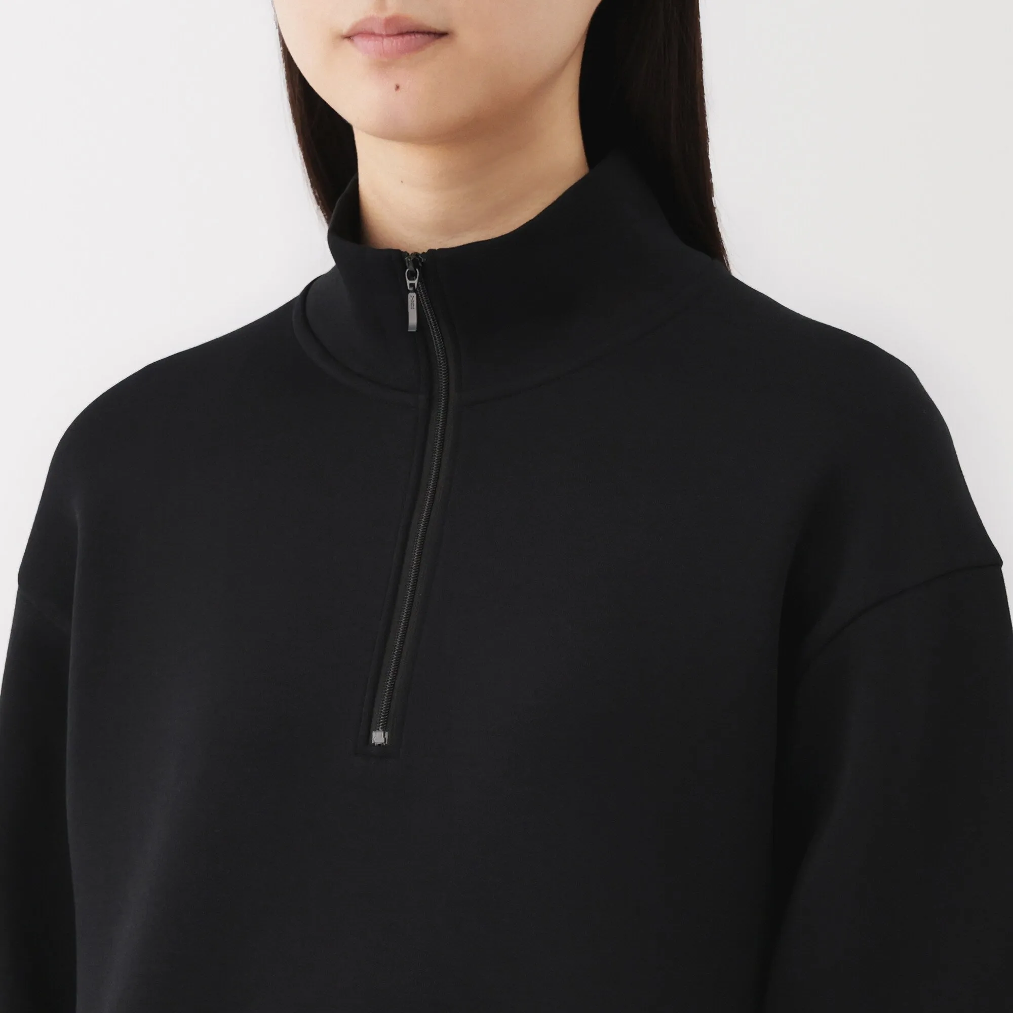 Women's Double Knitted Half Zip Sweatshirt