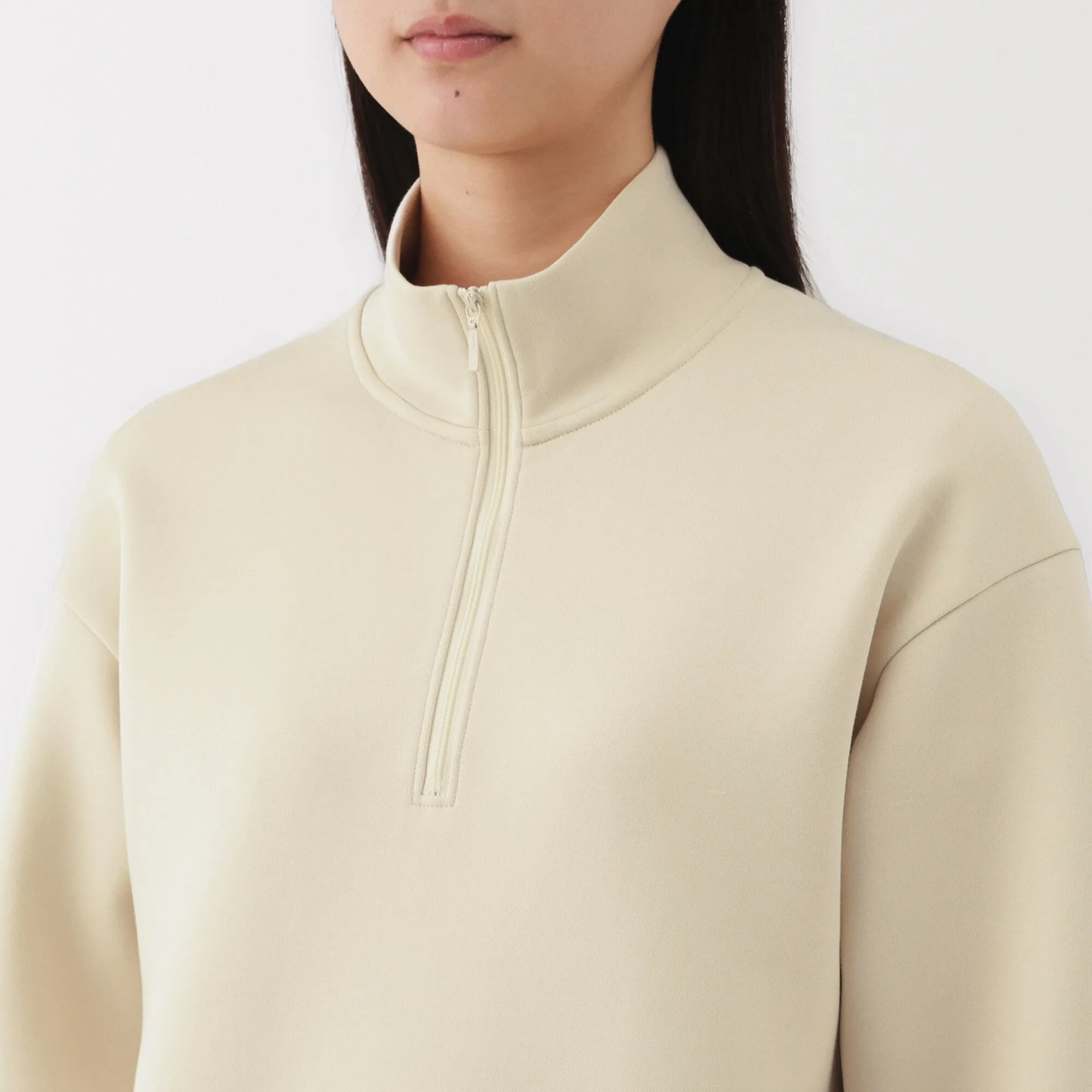 Women's Double Knitted Half Zip Sweatshirt