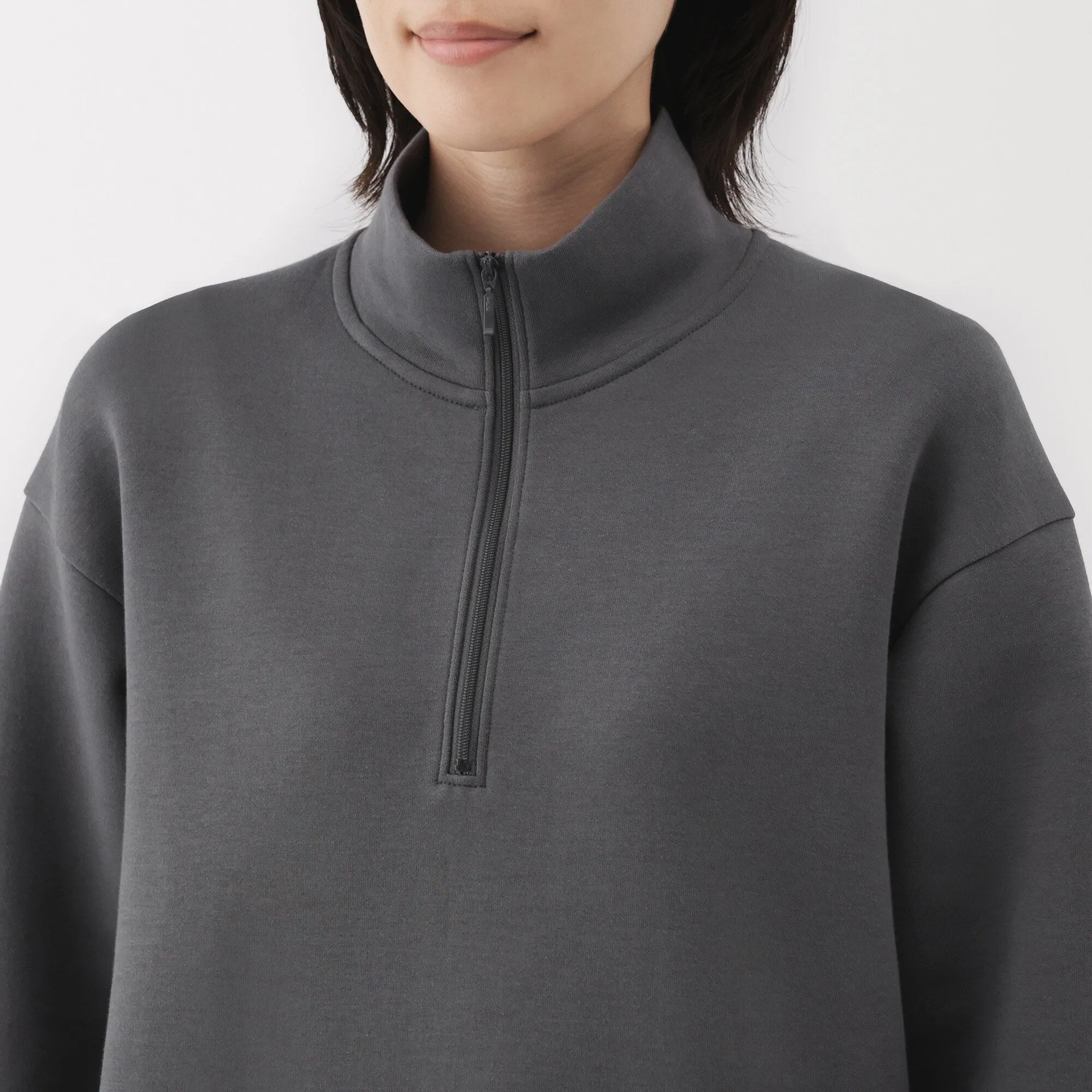 Women's Double Knitted Half Zip Sweatshirt