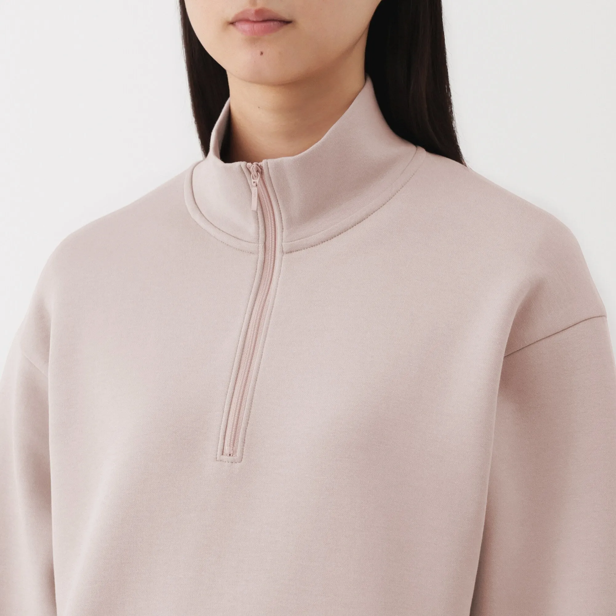 Women's Double Knitted Half Zip Sweatshirt