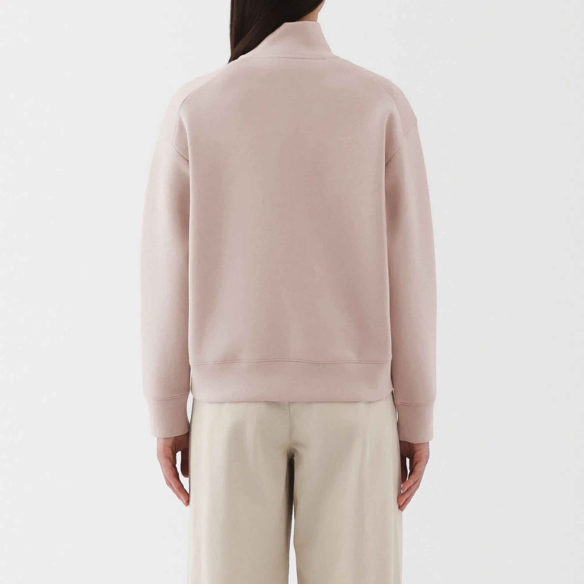 Women's Double Knitted Half Zip Sweatshirt