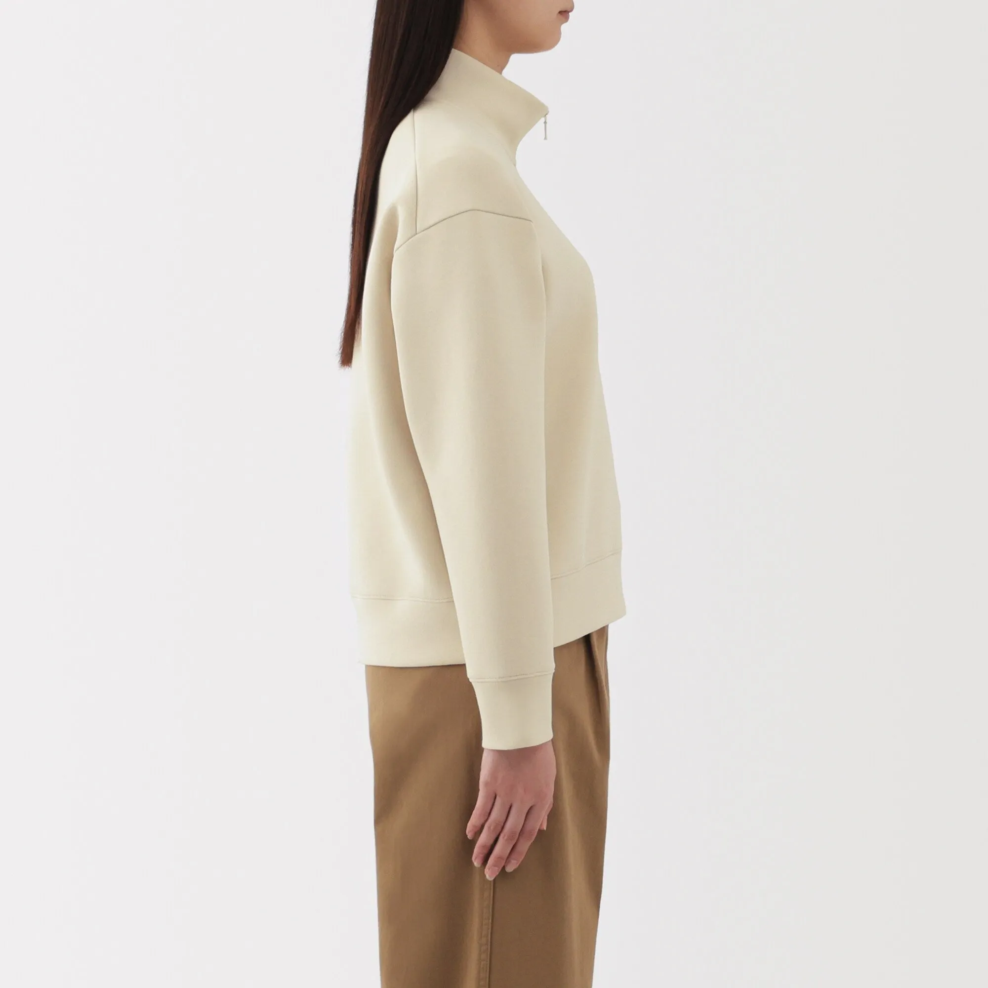 Women's Double Knitted Half Zip Sweatshirt