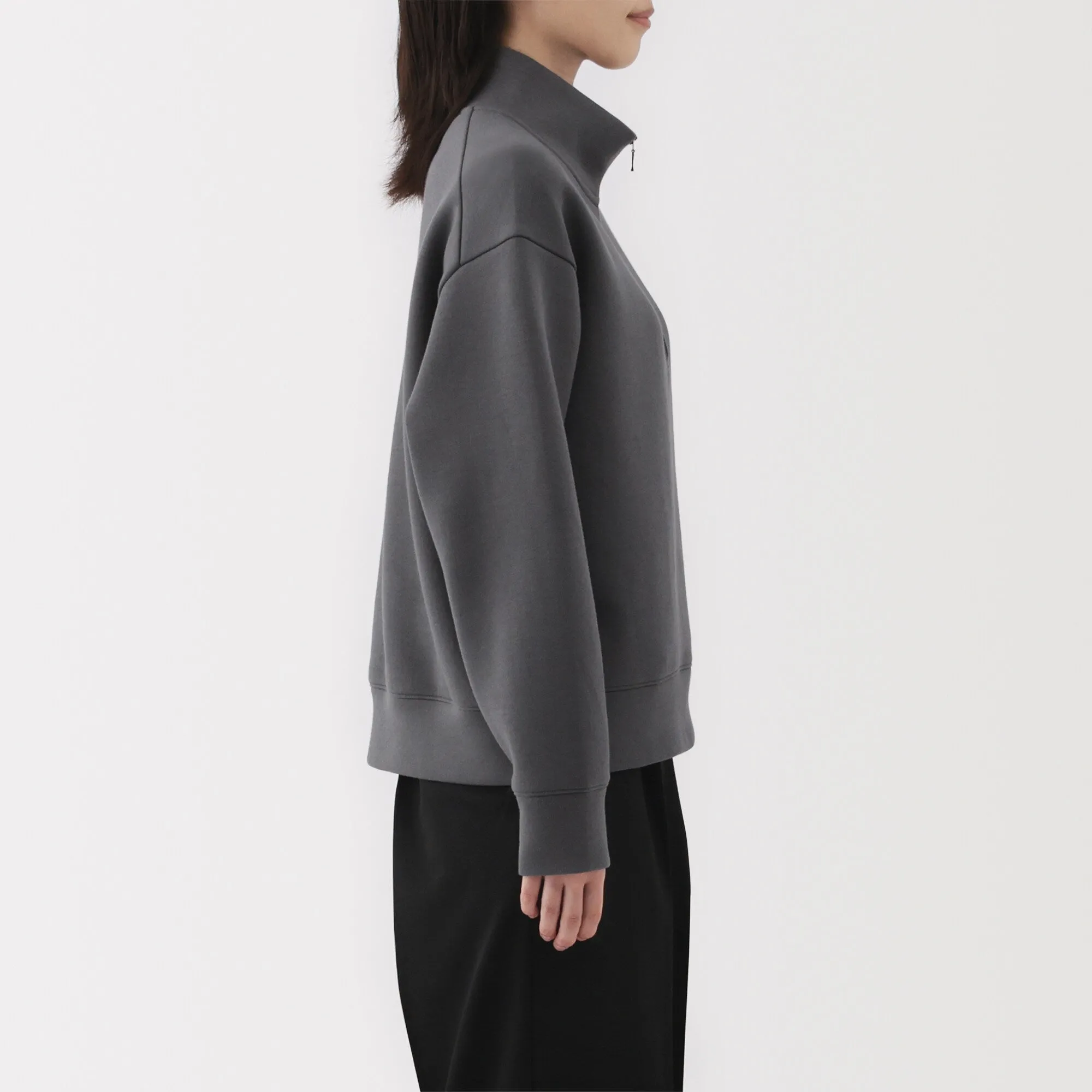 Women's Double Knitted Half Zip Sweatshirt
