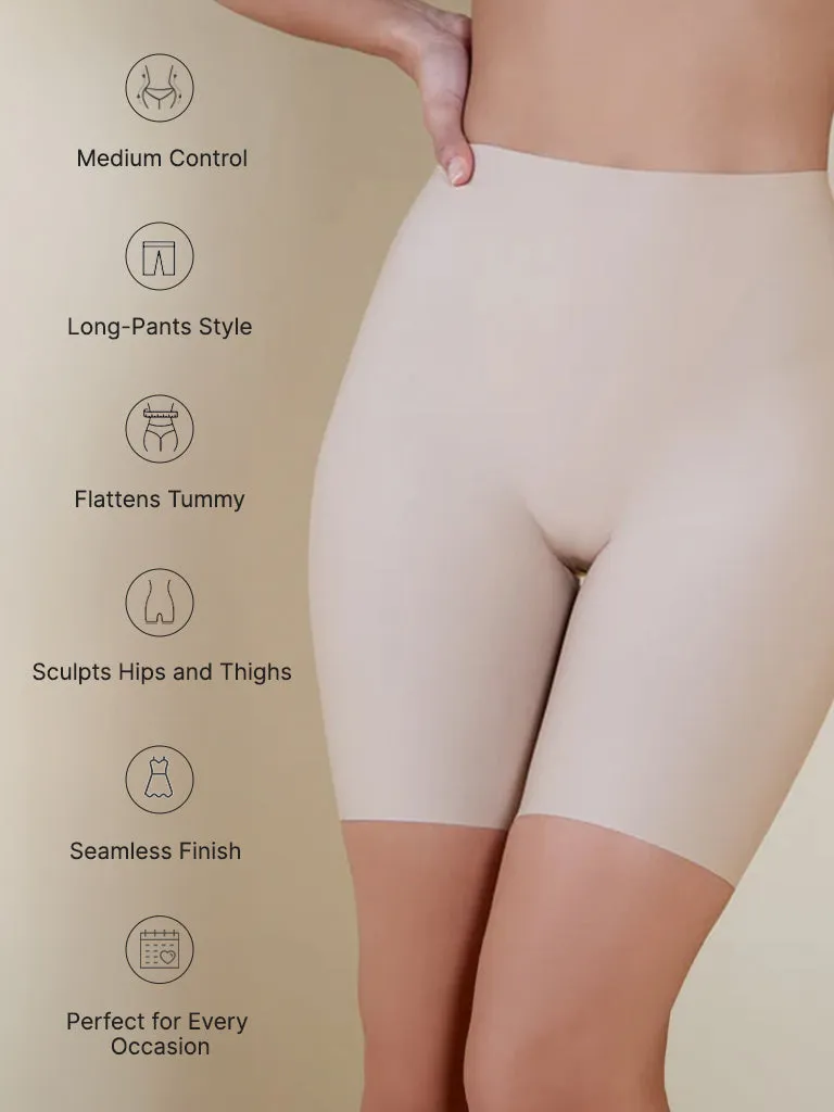 Wunderlove Beige High-Rise Shaping Longpant