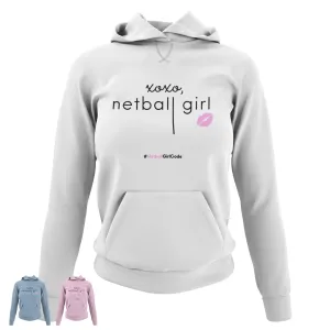 'xoxo Netball Girl' Light College Hoodie