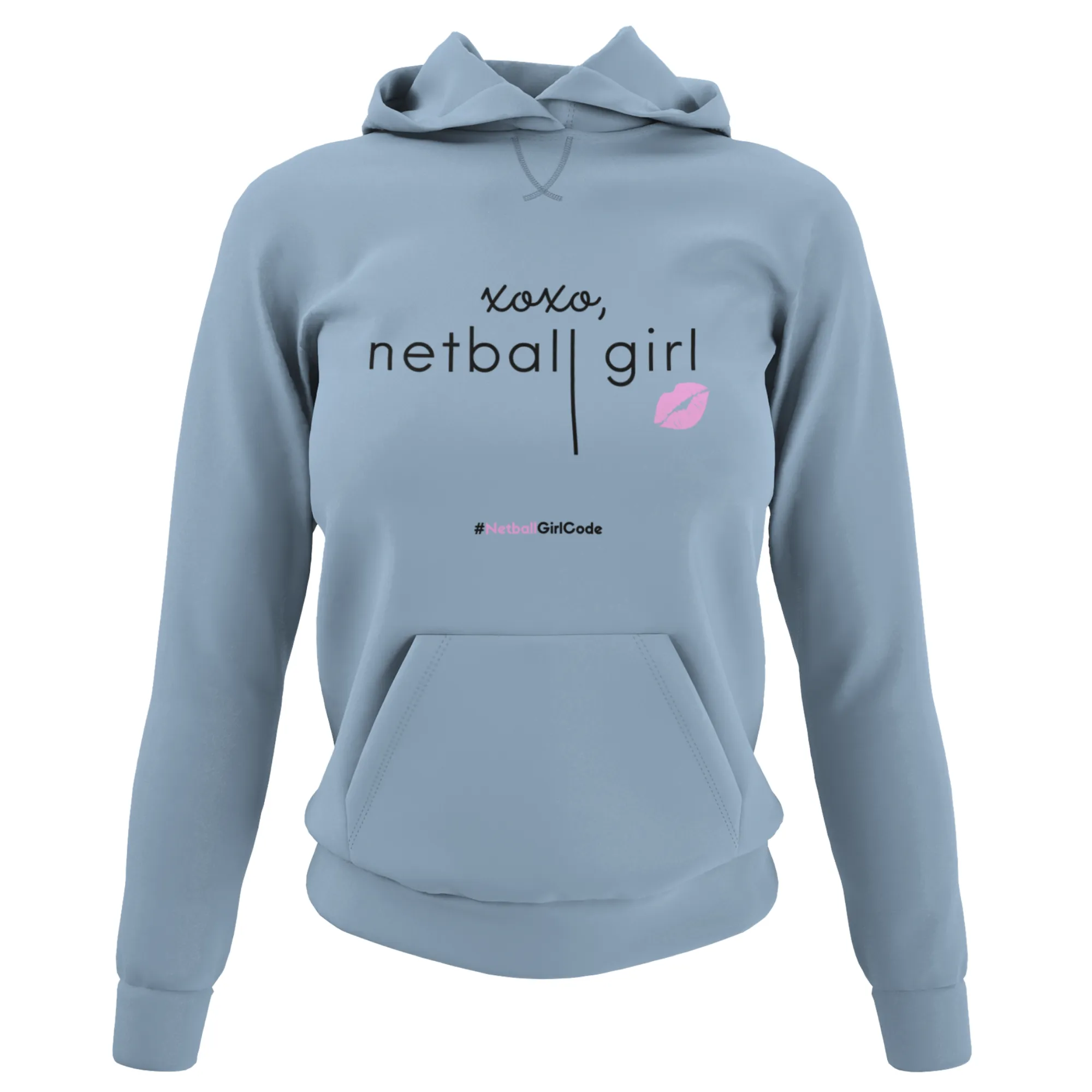 'xoxo Netball Girl' Light College Hoodie