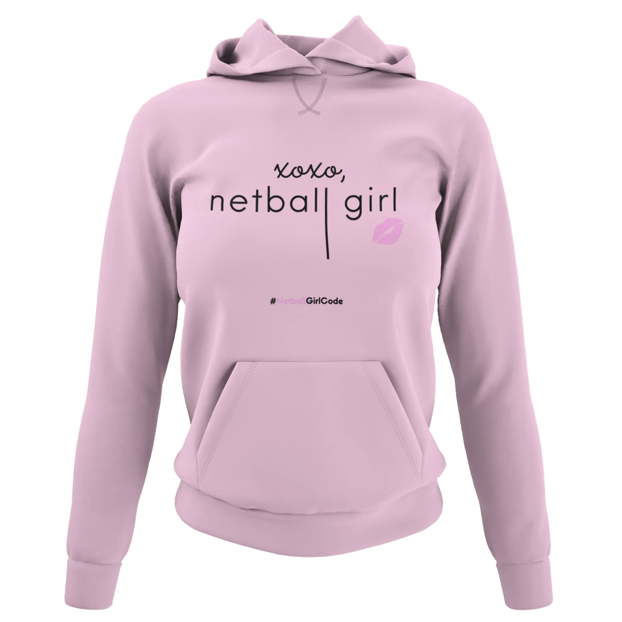 'xoxo Netball Girl' Light College Hoodie