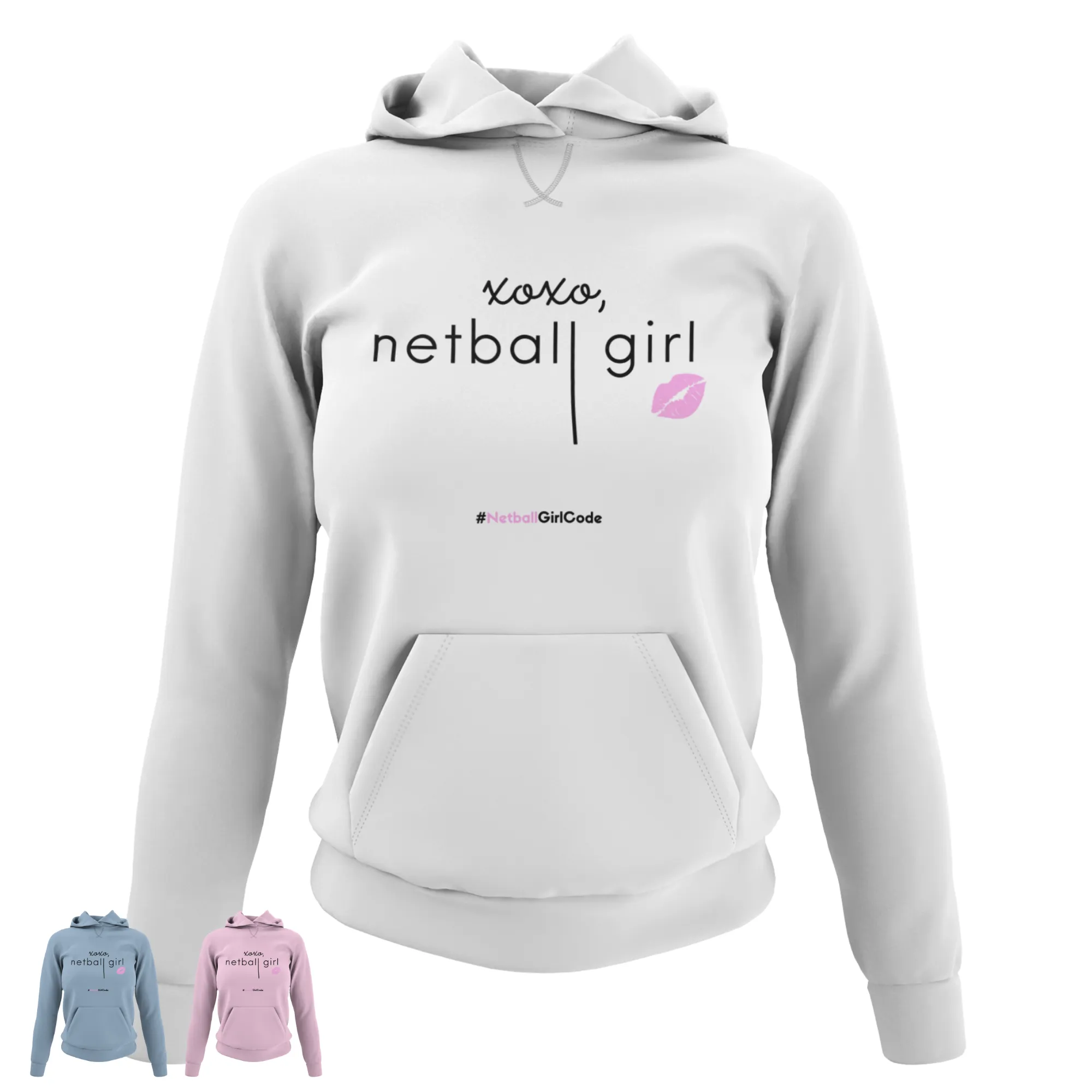 'xoxo Netball Girl' Light College Hoodie