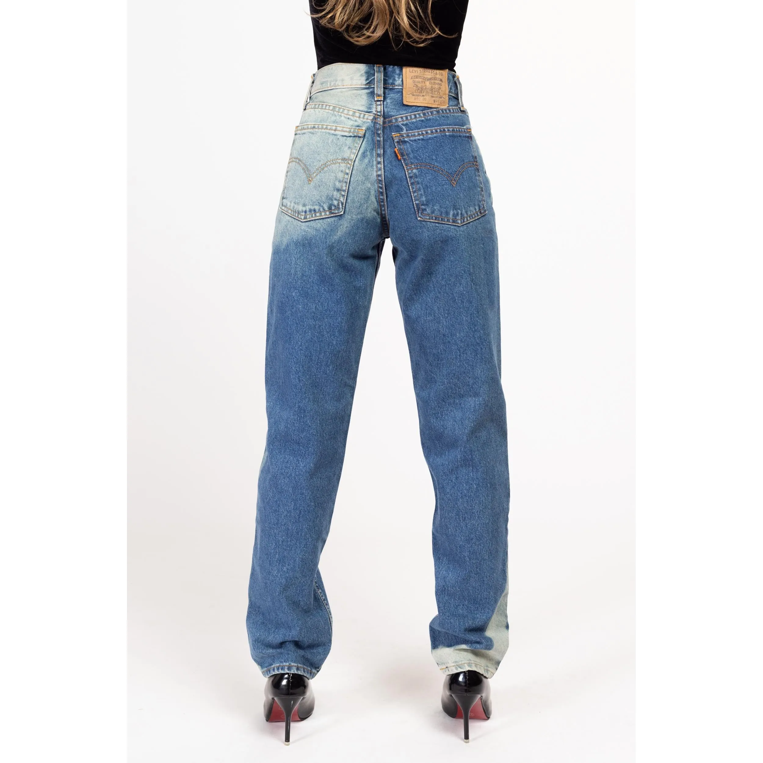 XS 90s Levis Bleached High Waisted Jeans, Deadstock 24"