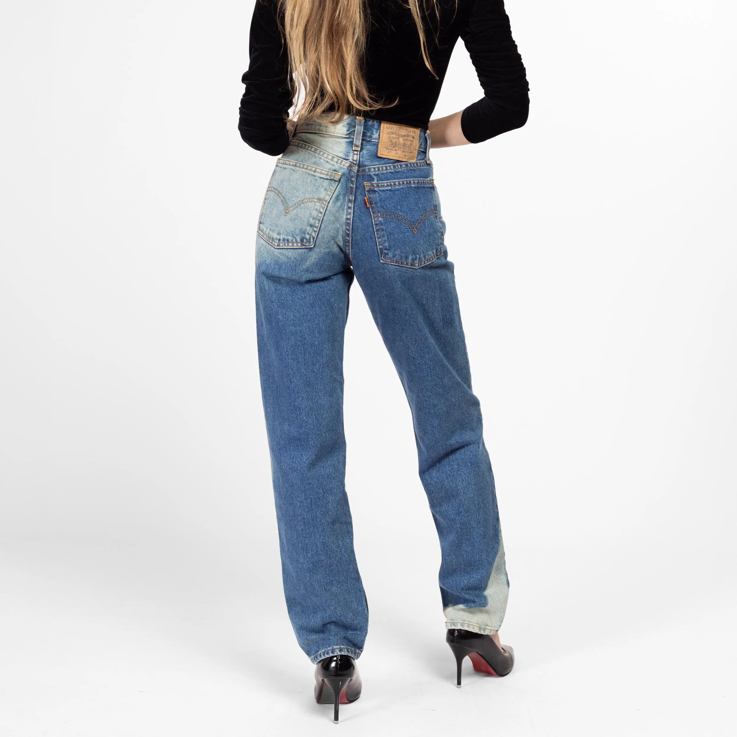 XS 90s Levis Bleached High Waisted Jeans, Deadstock 24"