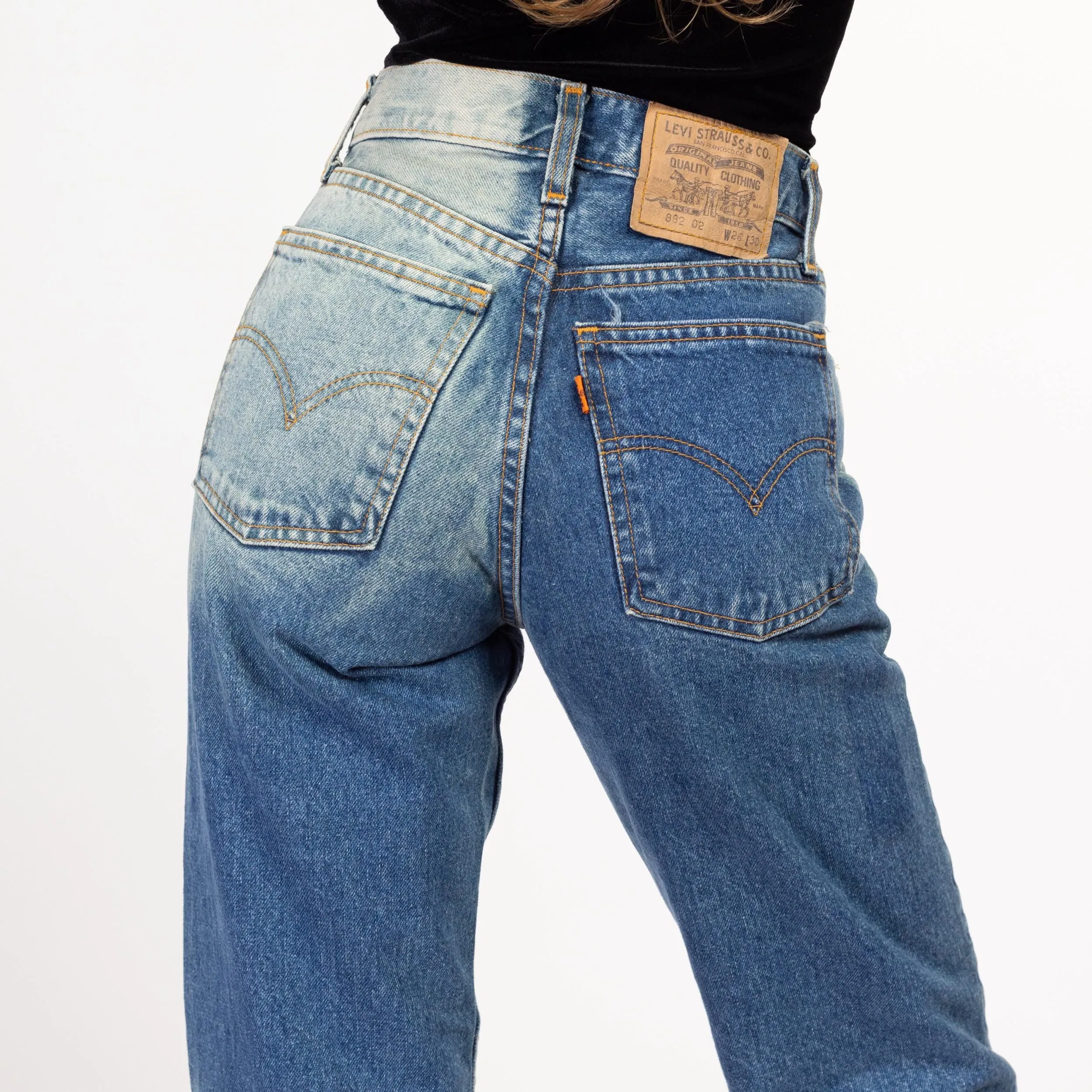XS 90s Levis Bleached High Waisted Jeans, Deadstock 24"