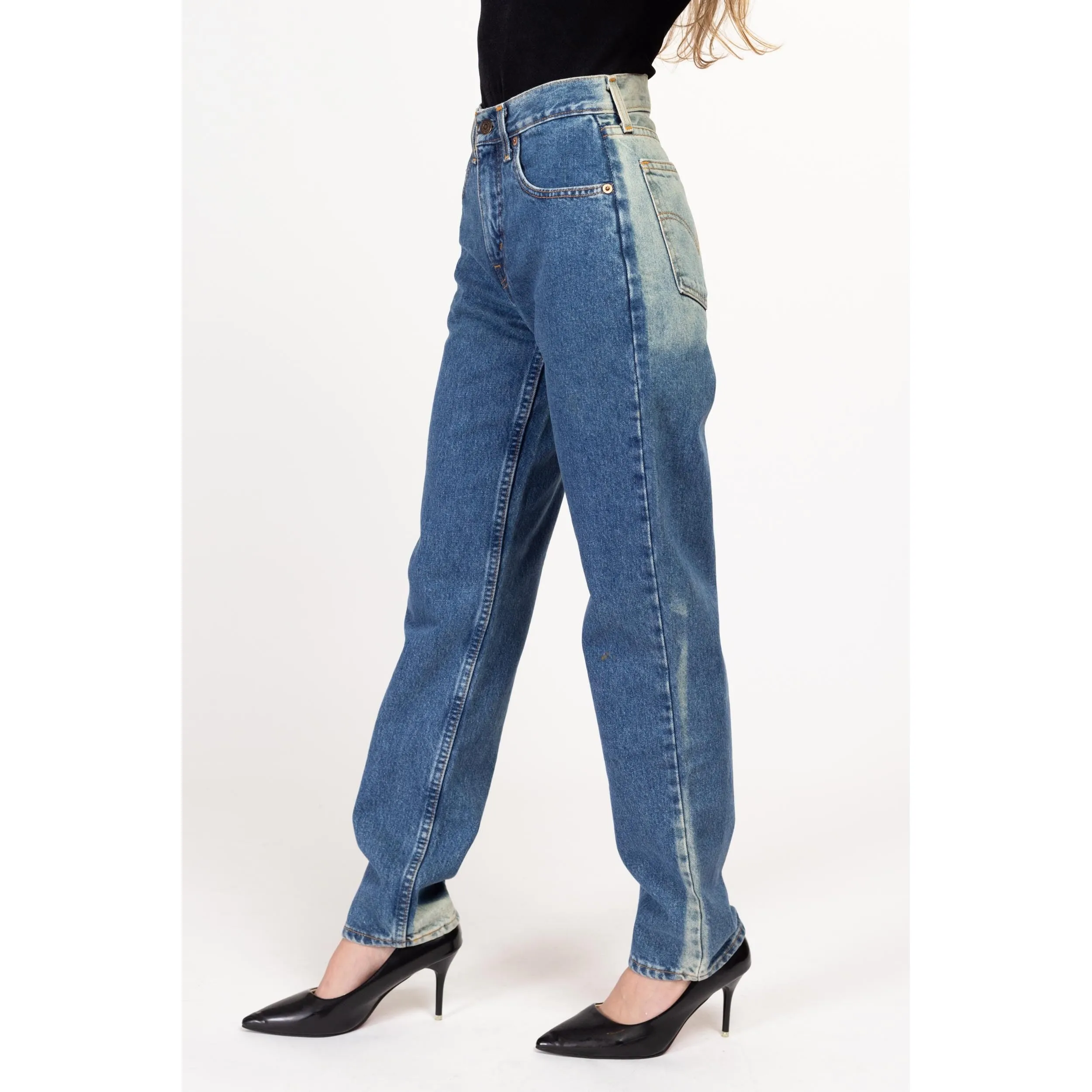 XS 90s Levis Bleached High Waisted Jeans, Deadstock 24"