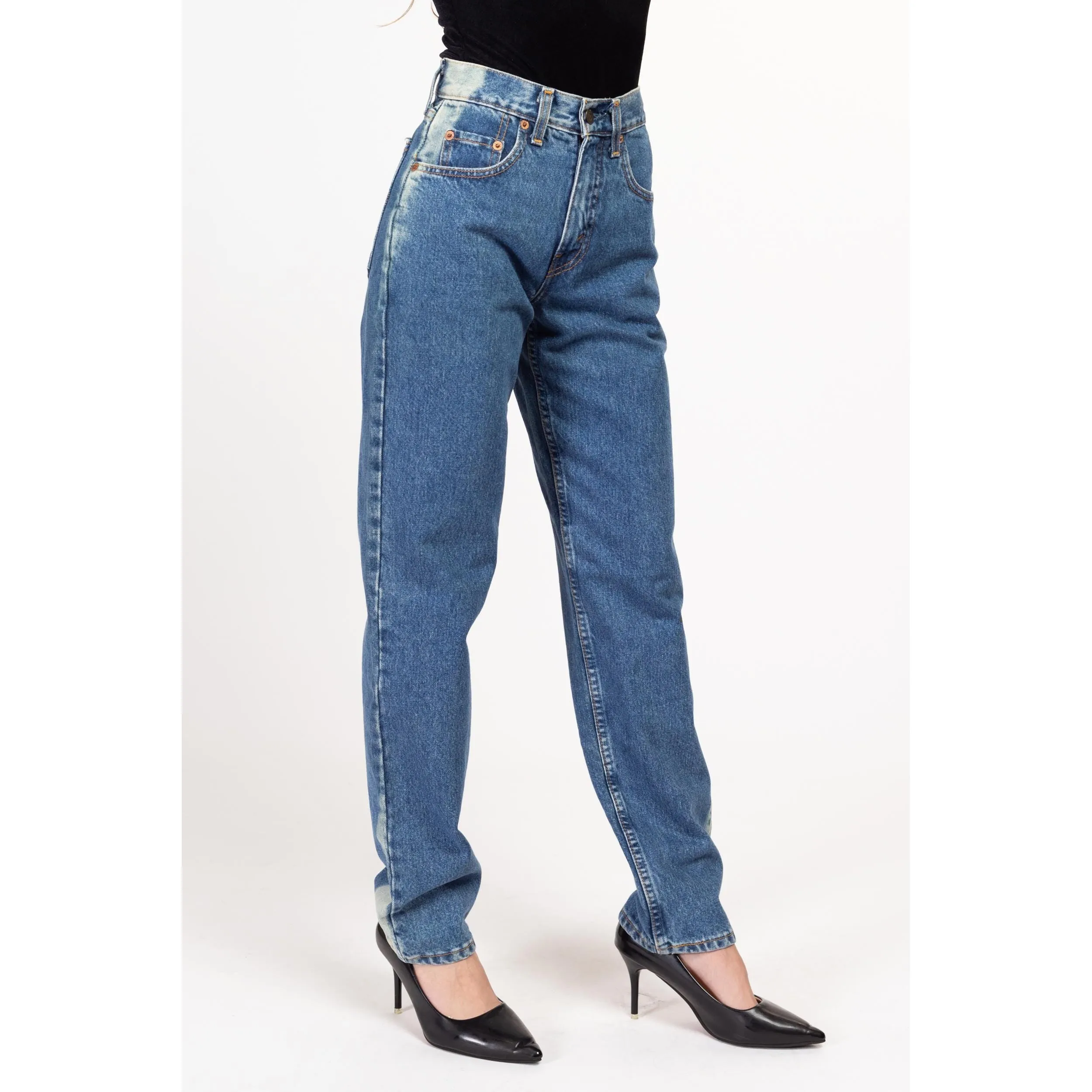 XS 90s Levis Bleached High Waisted Jeans, Deadstock 24"